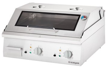 Stalgast płyta grillowa nastawna gładko-ryflowana 800 z pokrywą 9731390