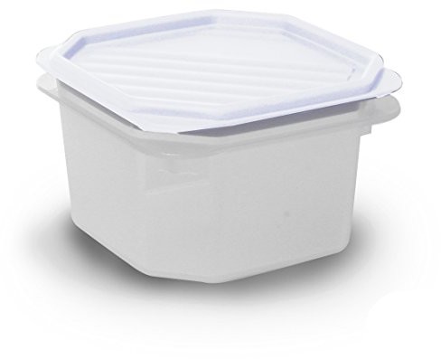 Tatay Wysokiej jakości naklejka tatay 1160100  zestaw 4 kwadratowe mannheimski tuppern z elastyczną i powietrza szczelnych pokrywa ciśnieniowa, pojemność 0.6 L, niebieskie kolorze, biały, 0.6 L 1160101