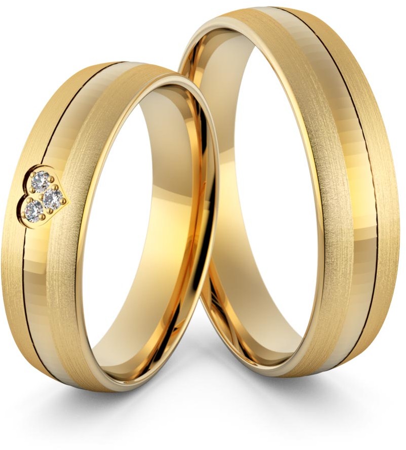 Eminence Obrączki ślubne sercem i brylantami - Au-967 Au-967-6