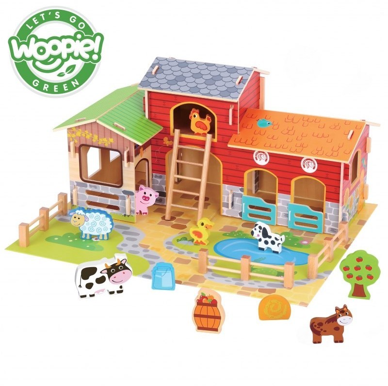 Woopie Lumarko Mega Farma Figurki Zwierząt Stajnia Obora Kurnik 18 El. 31422 Lek