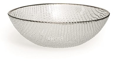 Excelsa Platinum miska, szkło, przezroczysty/krawędź Srebrny, 16 x 16 x 6 cm 50268