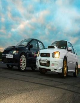 Pojedynek Tytanów  Subaru Impreza vs Mitsubishi Lancer  Tor Słomczyn P0003411