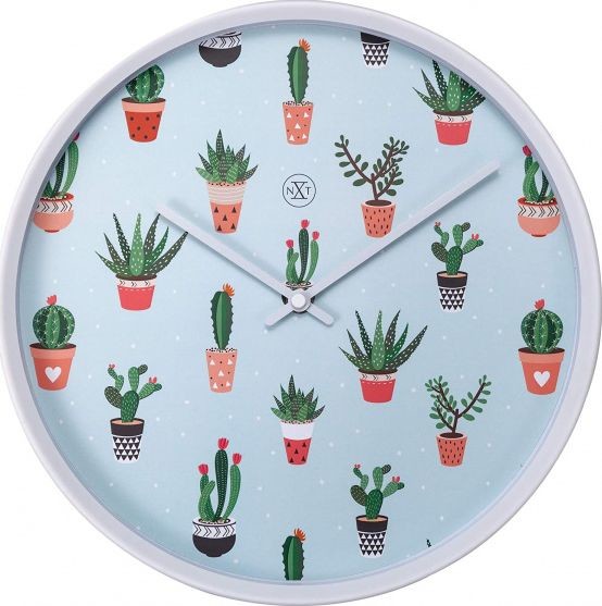 NoName zegar ścienny Cactus 30 cm biały twm_970708