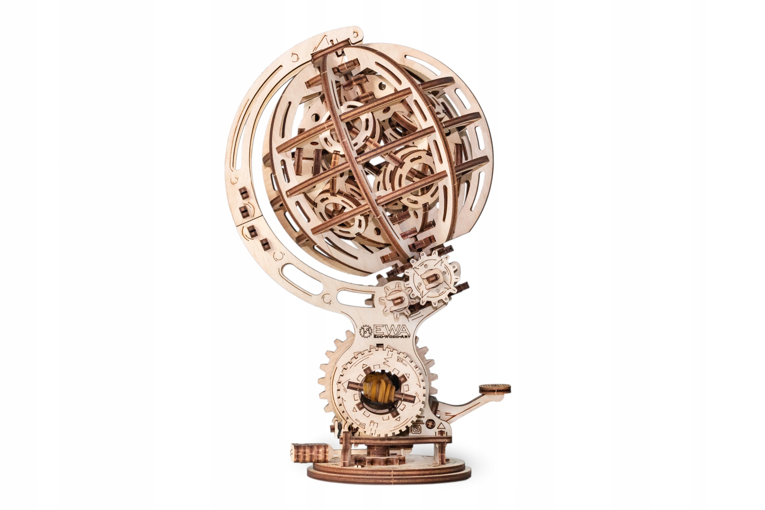 Globus kinetyczny drewniane, mechaniczne puzzle 3D