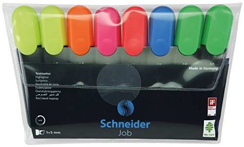 Schneider piśmiennicze Textmarker Job, wielokrotnego napełniania 8 szt. etui 115088
