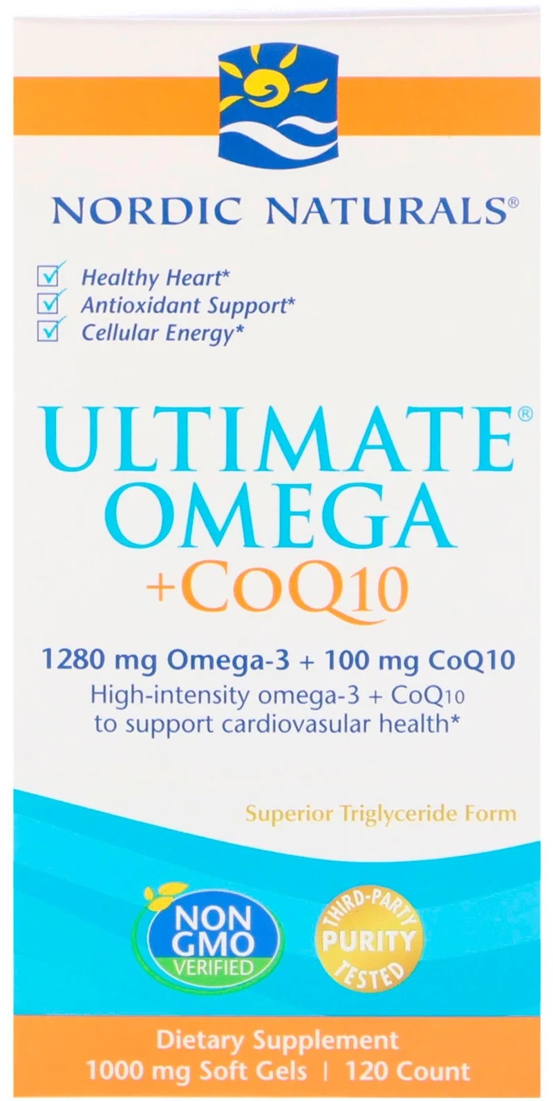 Ultimate NORDIC NATURALS NORDIC NATURALS Omega + CoQ10 100mg (Omega-3, Koenzym Q10) 120 Kapsułek żelowych