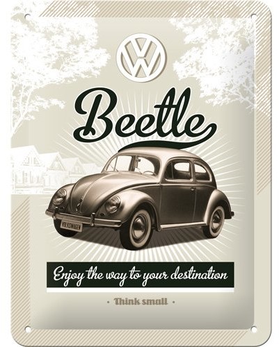 Nostalgic-Art 26129 Volkswagen VW Beetle w stylu retro, tabliczka blaszana, 15 x 20 cm 26129