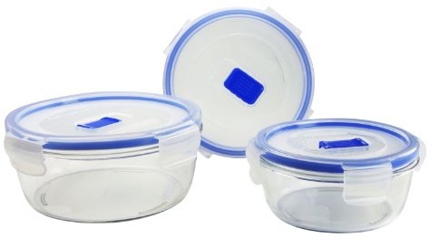 Luminarc Pure Box Active okrągłe pojemniki do przechowywania, w 3 różnych rozmiarach, 3 sztuki 15700