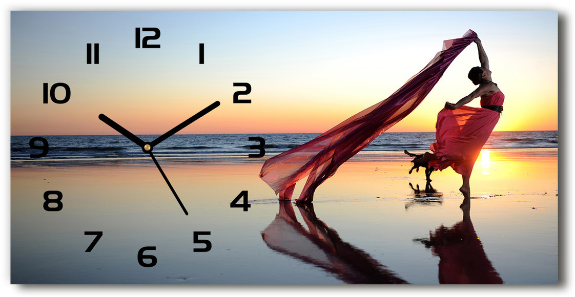Zegar ścienny szklany Tańcząca kobieta