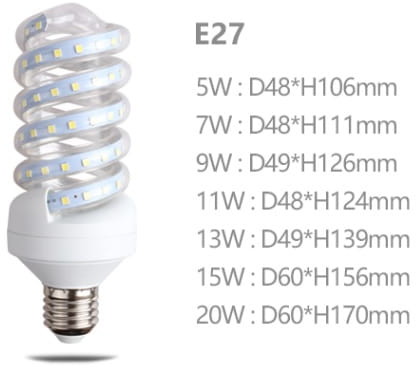 Aigostar LED SPIRAL 11W E27 3000K 183486