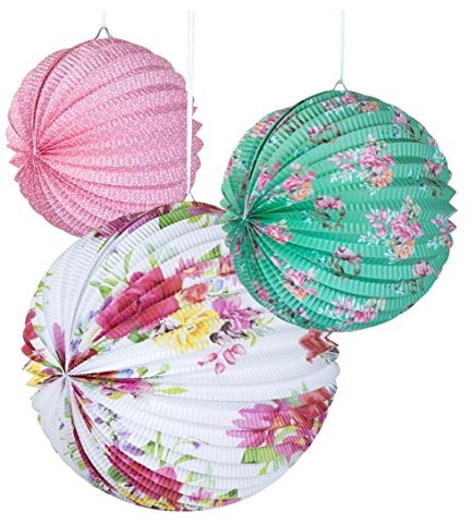 Talking Tables TS4-Paper Lantern Truly scrumptious latarnie papierowe, zestaw 3 szt., tektura, wielokolorowa, 20 x 35 x 1.5 cm TS4-PAPERLANTERN