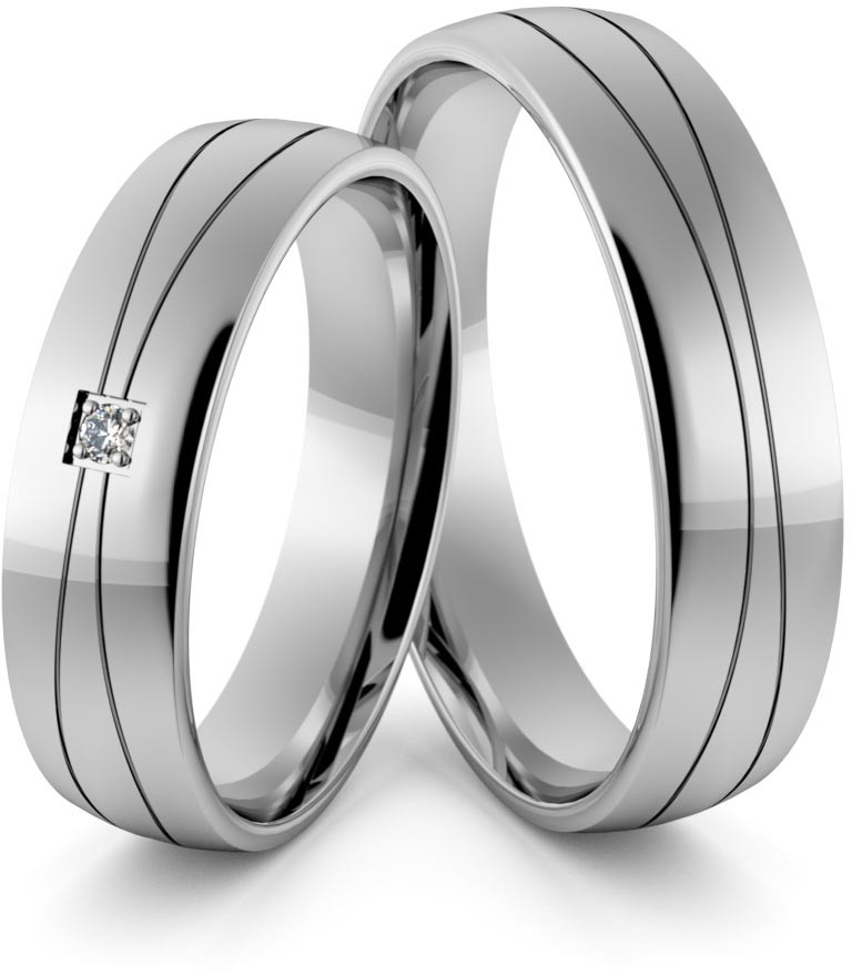 Eminence Obrączki srebrne grawerowane z falą i cyrkonią swarovski - wzór Ag-350 Ag-350