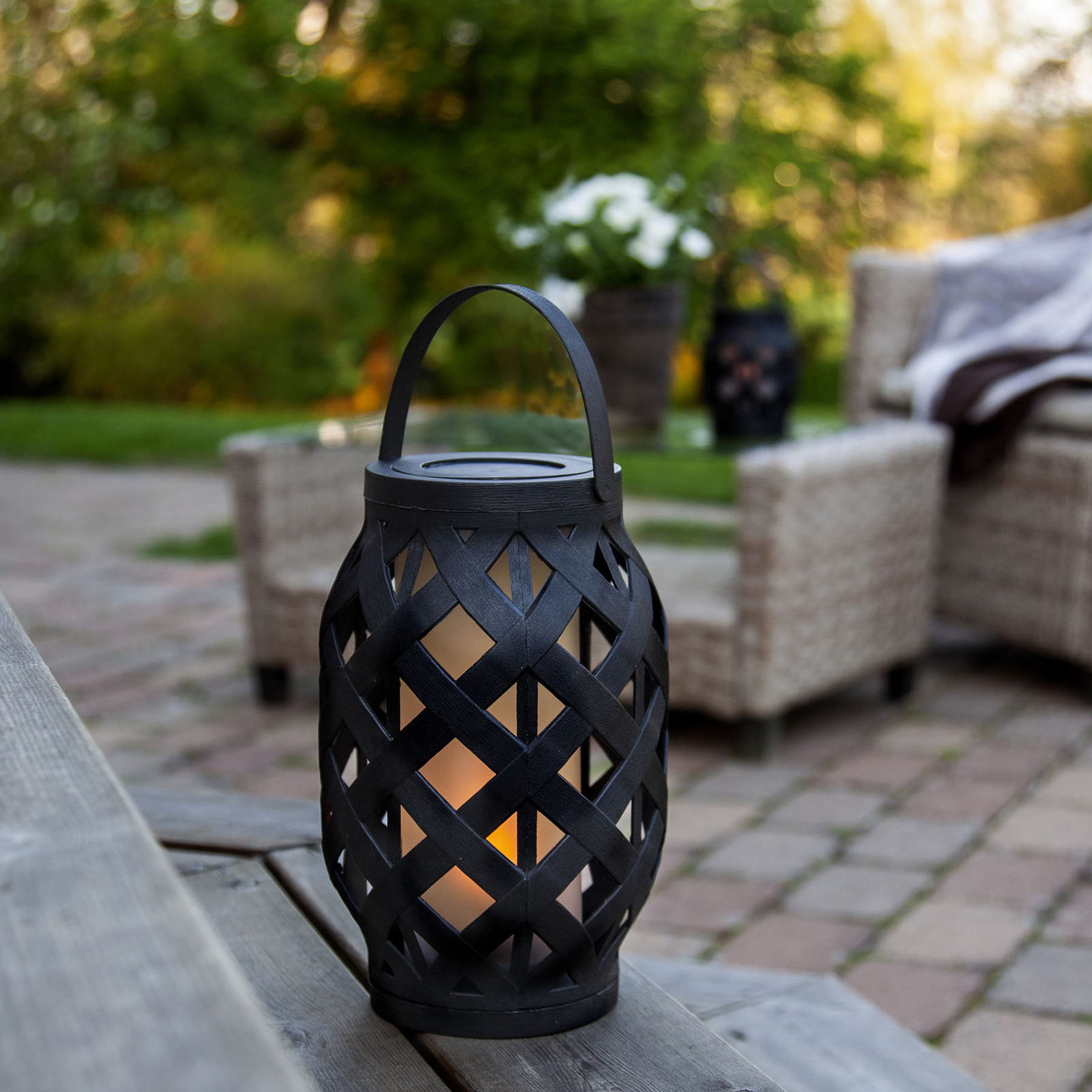 Best Season Latarnia LED Flame Lantern, czarna, wysokość 23 cm