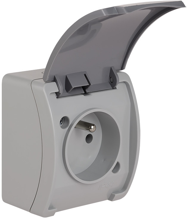 LEDart ELEKTRO_PLAST pojedyncze z uziemieniem Koala szary/grafit 61.375