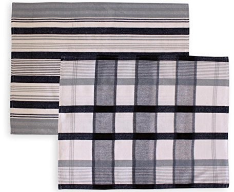 Soleil d'ocre Soleil D 'ocre 712027 Paella zestaw 2 ścierki do naczyń Jacquard bawełna czarna 50 x 70 cm 712027