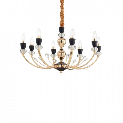 Ideal Lux Żyrandol Vanity SP8 206622 klasyczna oprawa wisząca w kolorze czarnym 206622
