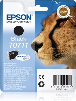 Zdjęcia - Wkład drukujący Epson oryginalny ink / tusz C13T07114022, black, blistr z ochroną, 7,4ml 