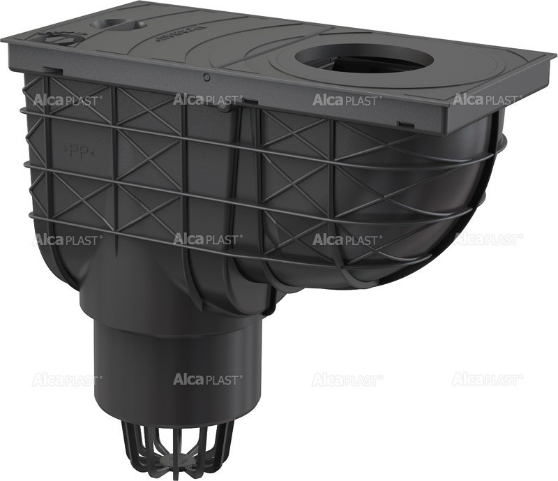 Alca PLAST Alcaplast Wpust deszczowy uniwersalny 300 × 155/110 dolny czarny AGV1 !