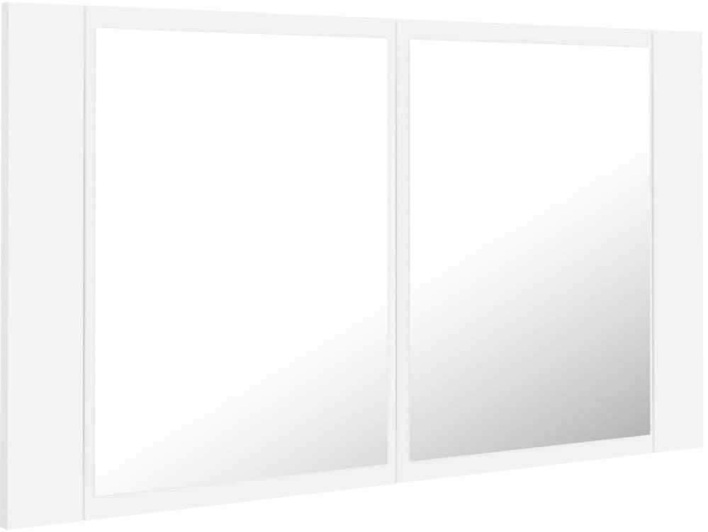 vidaXL Szafka górna z lustrem i LED 80cm biała 804964