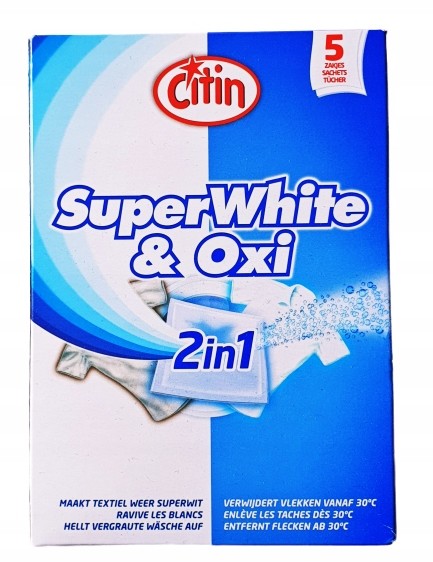 Chusteczki do wybielania 2w1 super biel+odplamiacz