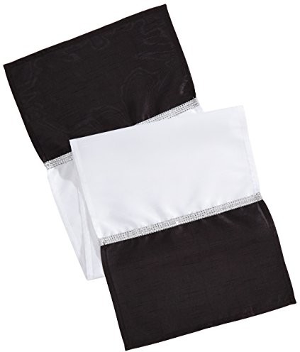 Eurofirany CHO/tiara2/cza + B obrus, poliester, White, 40 x 140 x 1 cm CHO/TIARA2/CZA+B