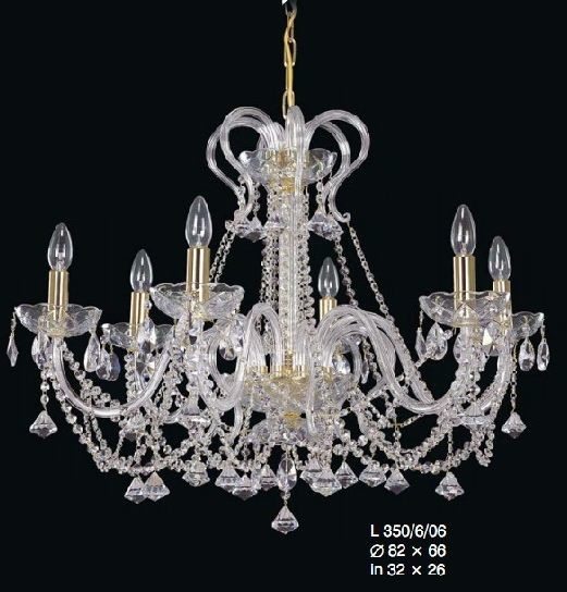 Elita bohemia Żyrandol kryształowy 6-ramienny - Bohemia L 350/6/06