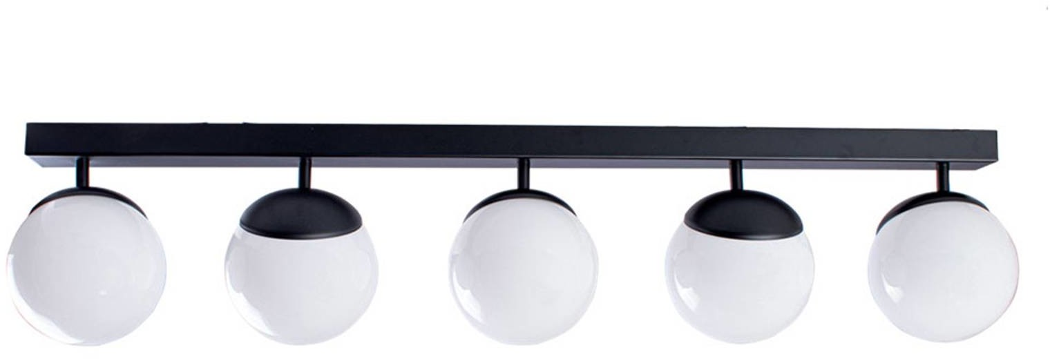EULUNA Lampa sufitowa Sfera 5-pkt. szkło/czarna