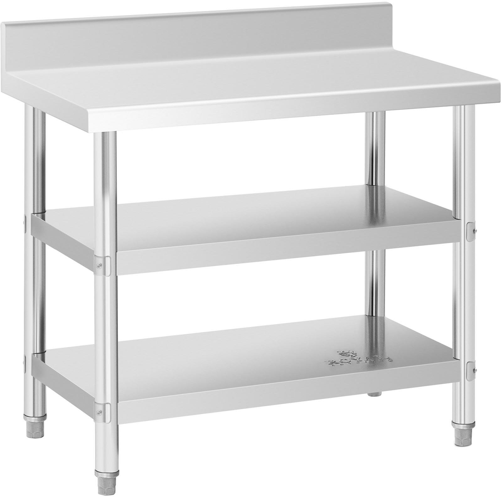 Royal Stół ze stali nierdzewnej z półkami 100 x 60 x 16.5 cm 199 kg 2 półki Catering RCAT-100/60-SPS3SH