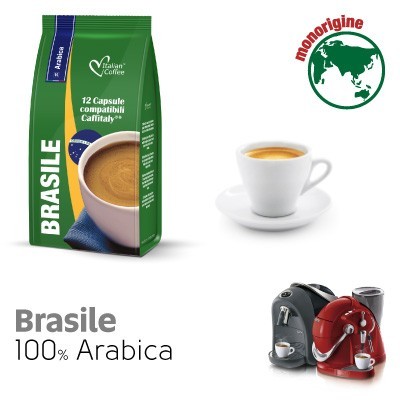 Italian Coffee Brasile- 100% Arabica Monorigine kapsułki do Tchibo Cafissimo - 12 kapsułek