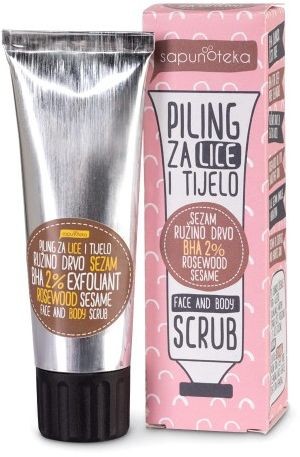 Sapunoteka Sapunoteka Peeling różany do twarzy i ciała z kwasem salicylowym 75 ml sap-030_20201120102239
