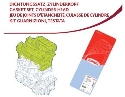 Corteco corteco 418495p zestaw uszczelek, głowicy cylindra 418495P