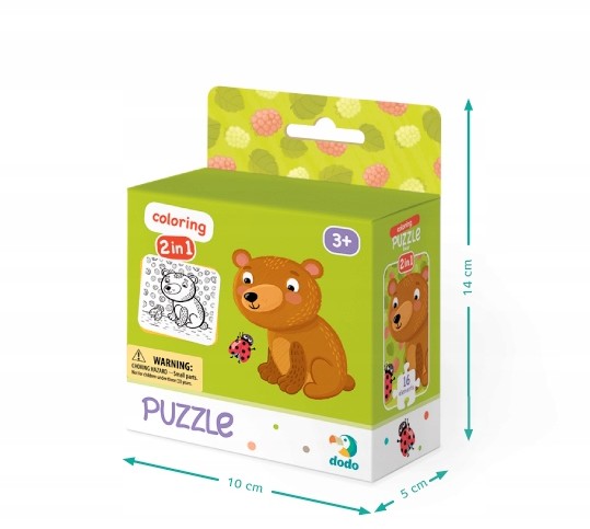 Moje Pierwsze Puzzle + kolorowanka Miś 2w1 3 latka