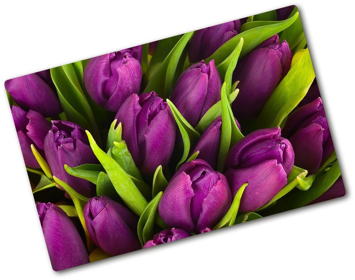 Deska do krojenia hartowana Fioletowe tulipany
