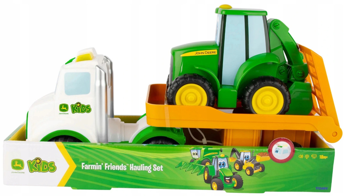 John Deere. Laweta z traktorem