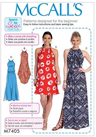 McCall's Patterns Duża mccall 's Patterns 7405 ZZ sukienki na pasek i wzory, tissue damskie, wielokolorowe, rozmiary  2 X duże MC7405ZZ