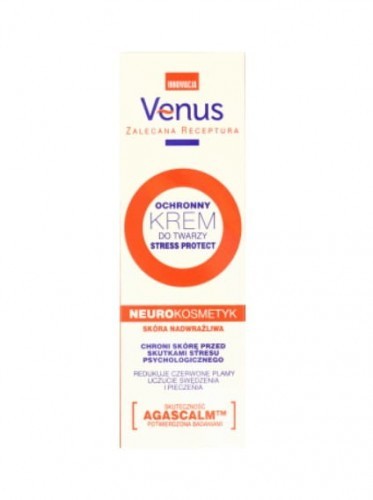 Venus Zalecana Receptura Krem ochronny do twarzy, neurokosmetyk skóra nadwrażliwa, Stress Protect 50 ml
