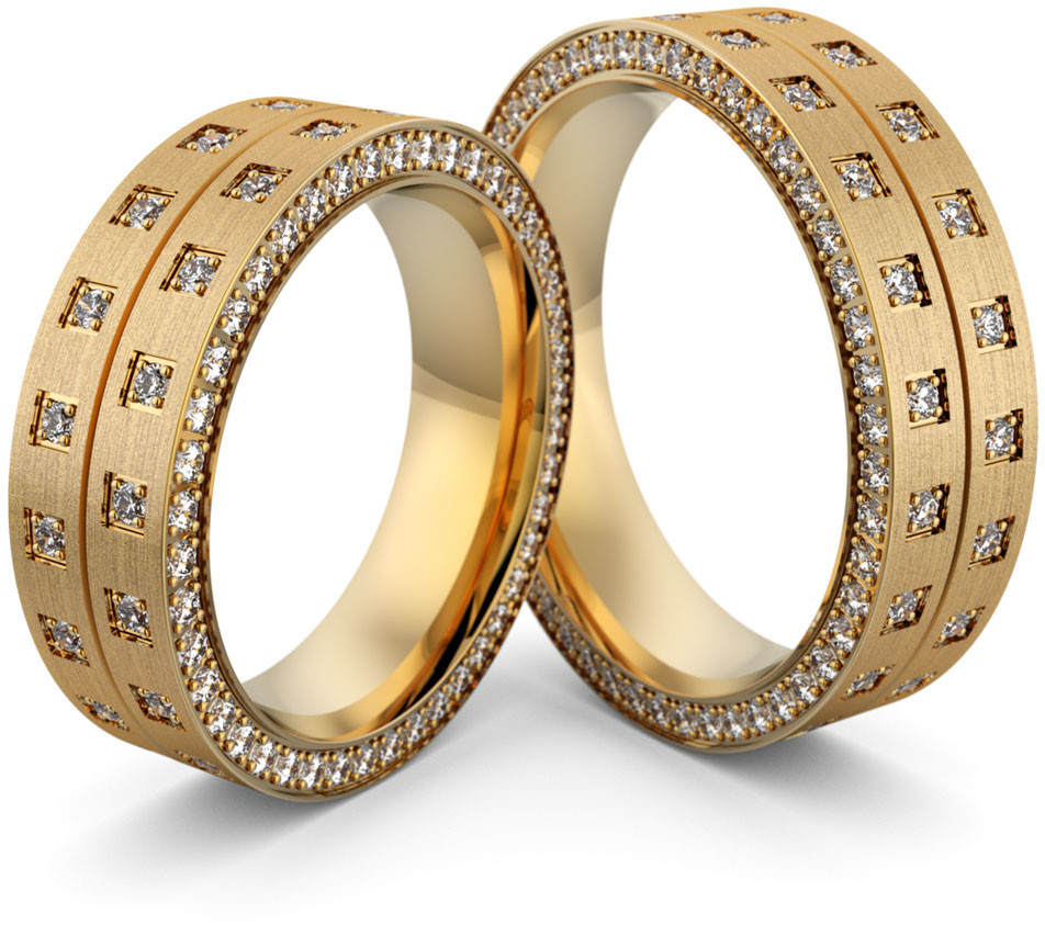 Eminence Obrączki ślubne masywne z brylantami - Au-1105 Au-1105-2