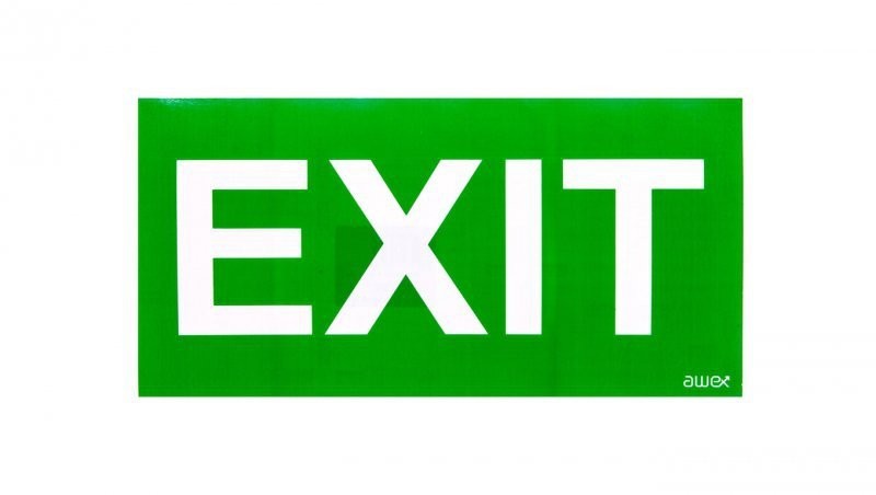 AWEX Piktogram 150x300 PD28 exit logo ISO7010) PD28