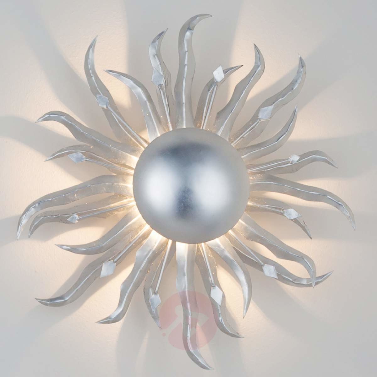 J. Holländer Piękna lampa ścienna SONNE SILBER O 45 cm