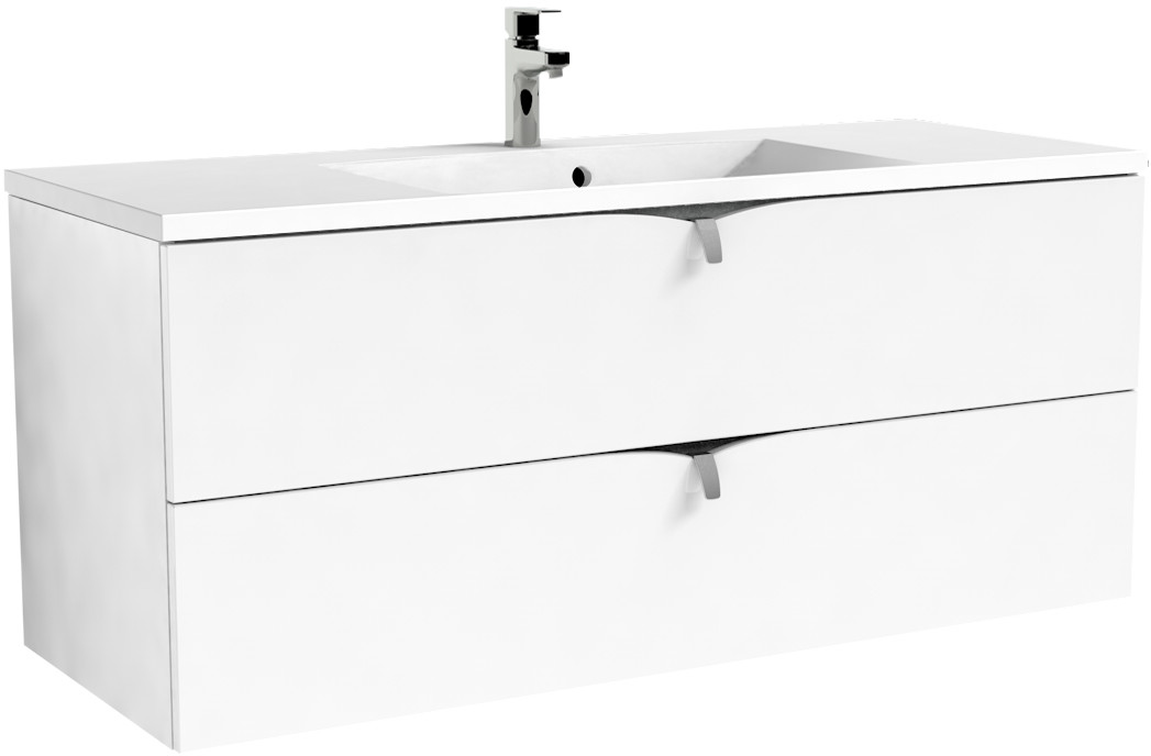 Oristo SIENA szafka z umywalką AMELIA 120 cm, biały połysk,  OR45-SD2S-120-1, UME-AM-120-92-C, OR00-A-SY-5-2 OR45-SD2S-120-1, UME-AM-120-92-C