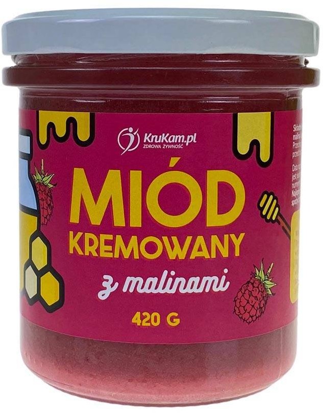 KruKam Miód kremowany z malinami 420g