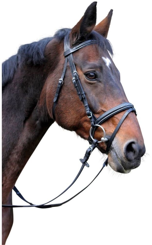 Kerbl Ogłowie wędzidłowe Classic, skóra, czarne, rozmiar Pony, 326137