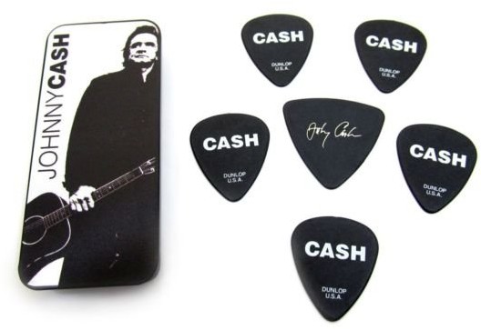 Dunlop Johnny Cash  motyw Johnny Cash Legend  Box  Heavy  6 plektren uwieczniona Tin Metal Box 26903152201