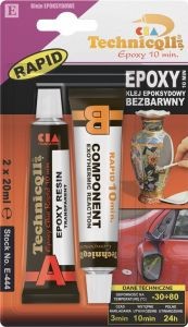 Technicoll Klej epoksydowy bezbarwny 10 min 2x20ml E-444