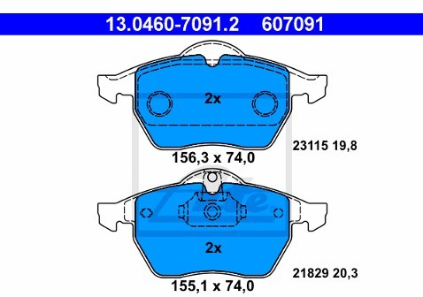 ATE Klocki hamulcowe - komplet 13.0460-7091.2