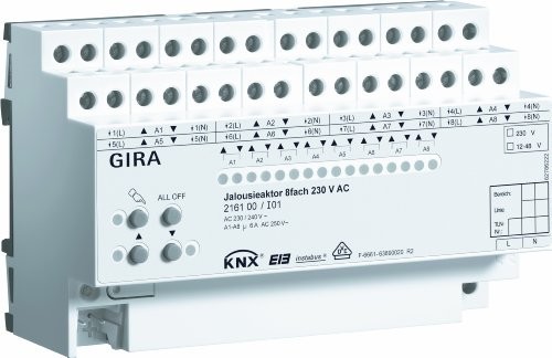 Gira 216100 Aktor żaluzja 8-krotne 230 V AC, KNX einflaec symulacja Control REG 216100
