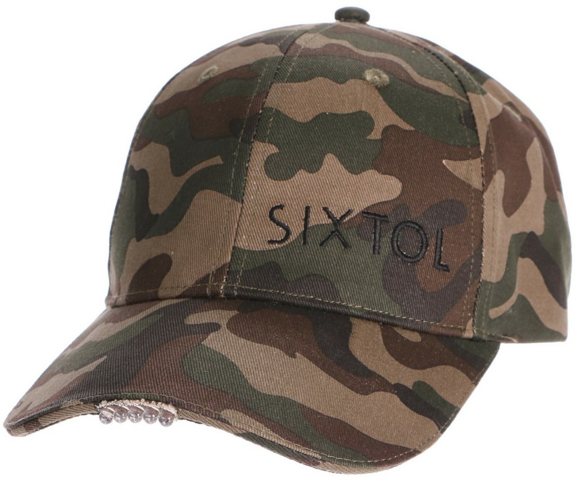 Sixtol Czapka z daszkiem z latarką LED B-CAP 25lm, USB, uni, z wzorem wojskowym