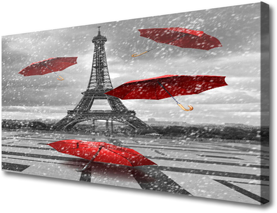 PL Tulup Obraz Canvas Wieża Eiffla Paryż Parasolka 100x50cm