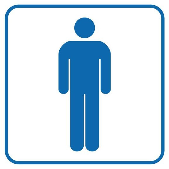 Znak informacyjny WC MĘSKIE