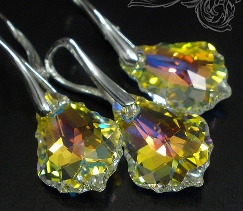 Arande SWAROVSKI kolczyki wisiorek SREBRO baroque AB 16 1149066503